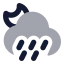 Mooncloudangledrain icon with bulk rounded style