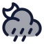 Mooncloudangledrain icon with duotone standard style