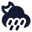 Mooncloudangledrain icon with solid rounded style