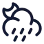 Mooncloudangledrain icon with stroke standard style