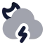 Mooncloudangledzap icon with bulk rounded style
