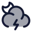 Mooncloudangledzap icon with duotone standard style