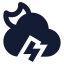 Mooncloudangledzap icon with solid sharp style