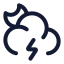 Mooncloudangledzap icon with stroke rounded style