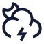 Mooncloudangledzap icon with stroke sharp style