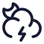 Mooncloudangledzap icon with stroke standard style