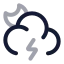 Mooncloudangledzap icon with twotone rounded style