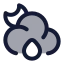 Mooncloudbigrain icon with duotone rounded style
