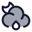 Mooncloudbigrain icon with duotone standard style