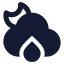 Mooncloudbigrain icon with solid sharp style