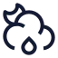 Mooncloudbigrain icon with stroke sharp style