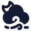 Mooncloudfastwind icon with solid rounded style