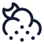 Mooncloudhailstone icon with stroke standard style