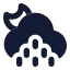 Mooncloudlittlerain icon with solid rounded style