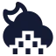 Mooncloudlittlerain icon with solid sharp style