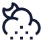 Mooncloudlittlerain icon with stroke sharp style