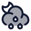 Mooncloudmidrain icon with duotone rounded style