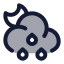 Mooncloudmidrain icon with duotone standard style