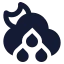Mooncloudmidrain icon with solid sharp style