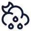 Mooncloudmidrain icon with stroke rounded style