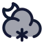 Mooncloudmidsnow icon with duotone rounded style