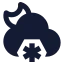 Mooncloudmidsnow icon with solid sharp style
