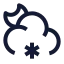 Mooncloudmidsnow icon with stroke sharp style