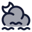 Mooncloudslowwind icon with duotone rounded style