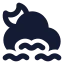 Mooncloudslowwind icon with solid standard style