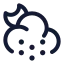 Mooncloudsnow icon with stroke rounded style