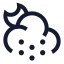 Mooncloudsnow icon with stroke sharp style
