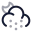 Mooncloudsnow icon with twotone rounded style