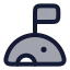 Moonlanding icon with duotone rounded style
