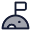 Moonlanding icon with duotone standard style