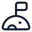 Moonlanding icon with stroke rounded style
