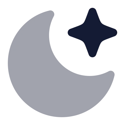 Moon Star Icon in Bulk Rounded style