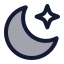 Moonstar icon with duotone rounded style