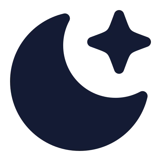 Moon Star Icon in Solid Rounded style