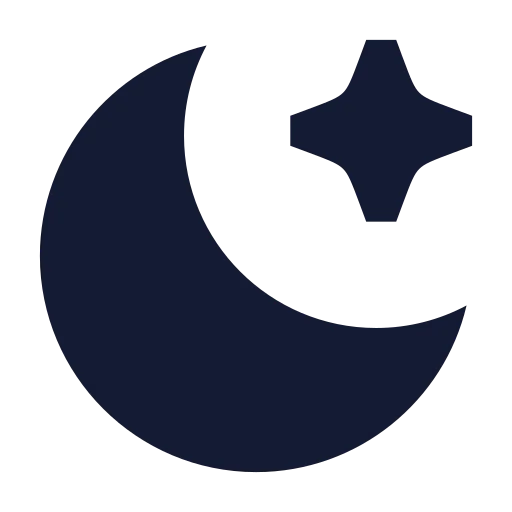 Moon Star Icon in Solid Sharp style