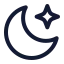 Moonstar icon with stroke rounded style