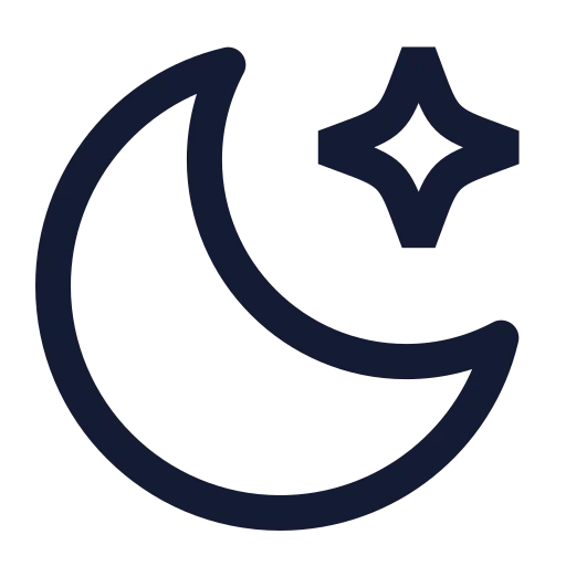 Moon Star Icon in Stroke Sharp style