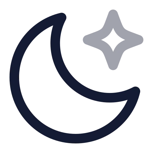 Moon Star Icon in Twotone Rounded style