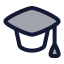 Mortarboard icon with duotone rounded style