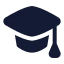 Mortarboard icon with solid standard style
