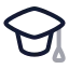 Mortarboard icon with twotone rounded style