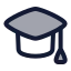 Mortarboard icon with duotone rounded style
