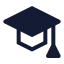 Mortarboard icon with solid sharp style