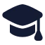 Mortarboard icon with solid standard style