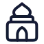 Mosque icon with stroke rounded style