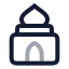 Mosque icon with twotone rounded style